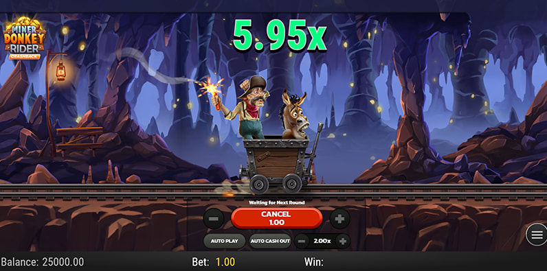 Screenshot of Miner Donkey Rider slot bonus round