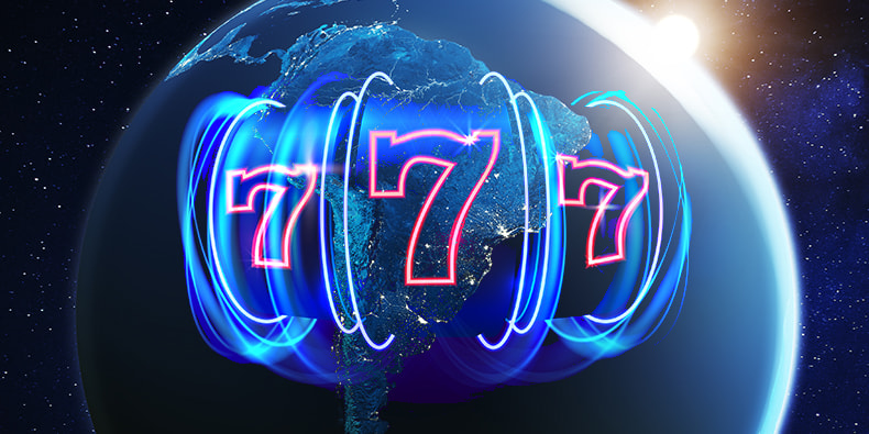 An image showing slot reels over a map of LATAM countries