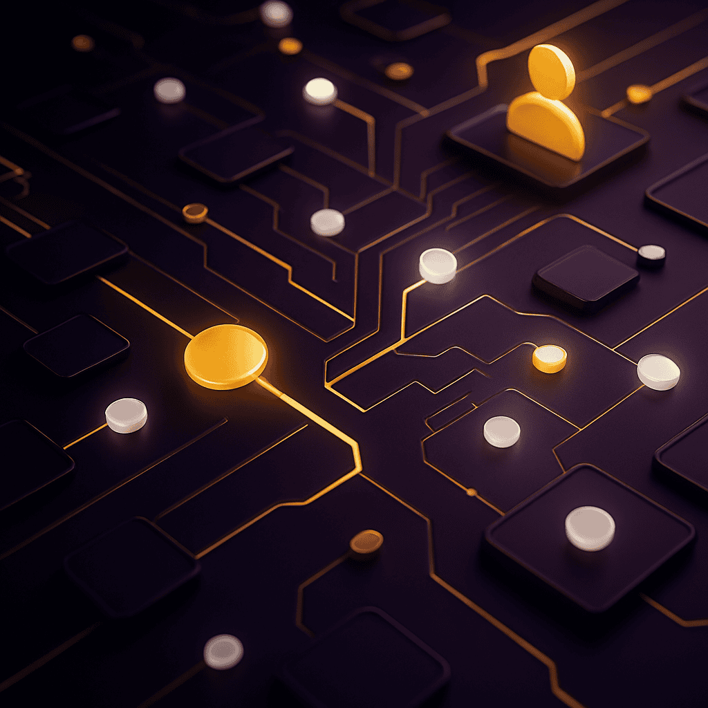 Network of glowing nodes, circuit lines, and digital avatars representing player segmentation and AI-based engagement in gambling
