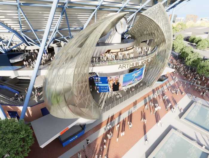 Renderings for the new grand entrance to Arthur Ashe at the US Open. Photo courtesy of USTA.