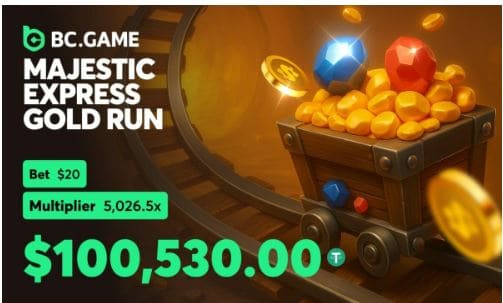 BC.GAME Big Win: Player Turns $20 Into $100K+ on “Majestic Express Gold Run” Slot - SolutionTipster