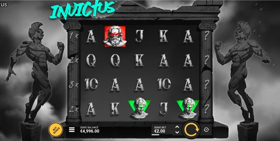 Invictus slot reels by Hacksaw Gaming