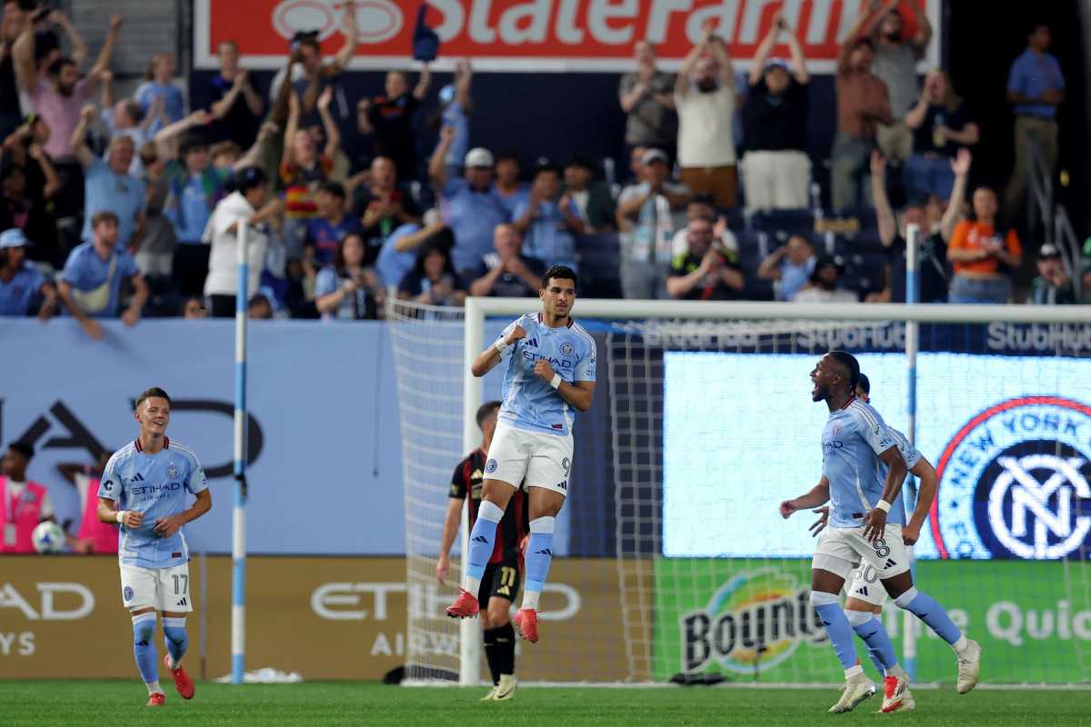 In 5 minutes, NYCFC flipped the script against Atlanta United: Inside the fastest 3-goal outburst in club’s history 3 Jun 12, 2025; New York, New York, USA; New York City FC forward Monsef Bakrar (9) celebrates his goal against Atlanta United during the second half at Yankee Stadium. Mandatory Credit: Brad Penner-Imagn Images