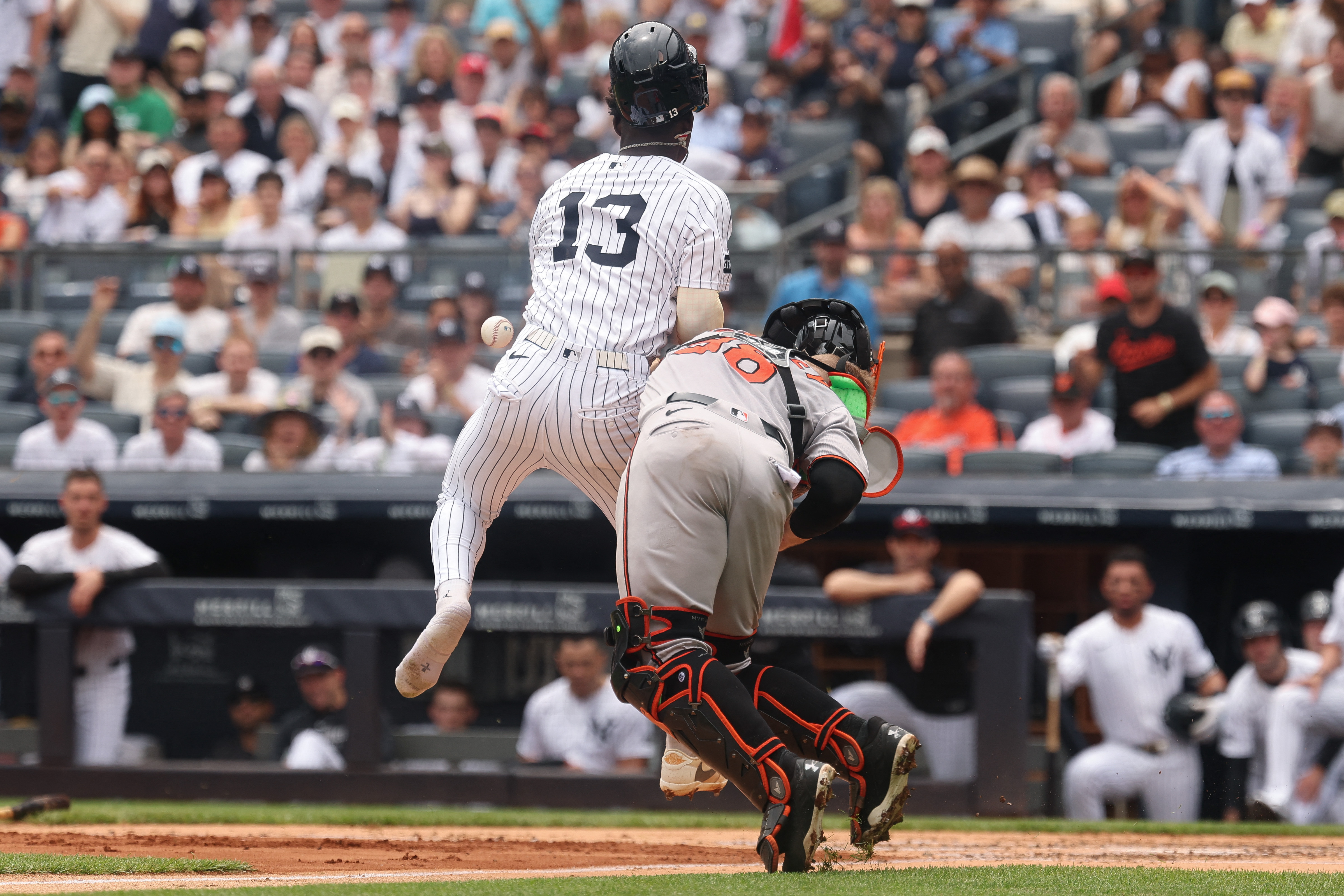 Jazz Chisholm's 8th-inning double lifts Yankees to rubber-game win over Orioles 2 Jazz Chisholm Maverick Hanley Yankees Orioles collision