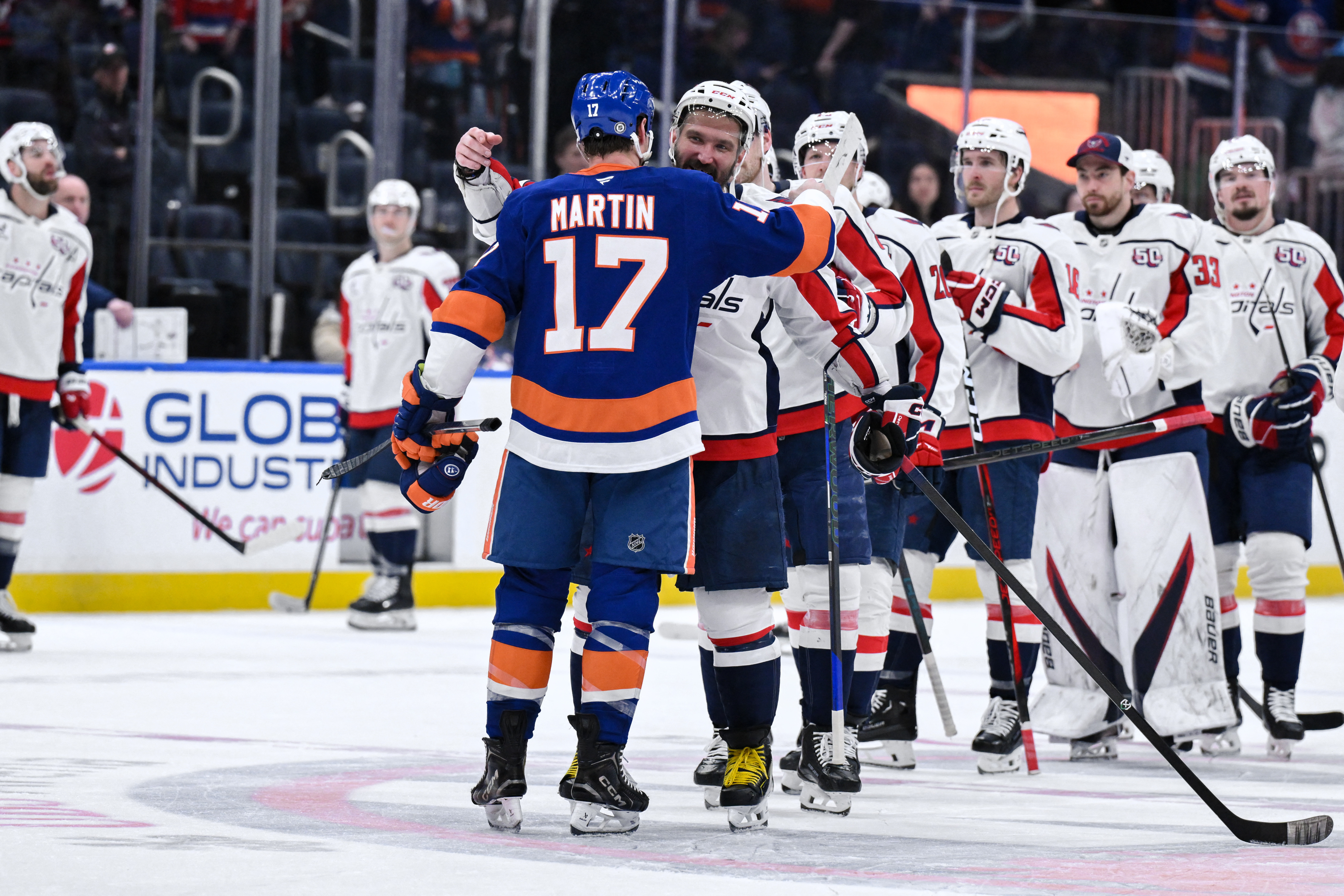 Long-time Islanders fan-favorite Matt Martin retiring after 15 NHL seasons 2 Matt Martin Capitals handshakes Ovechkin
