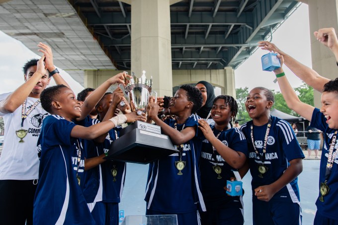 South Jamaica celebrates winning the 2025 Community Cup. Photo: NYCFC
