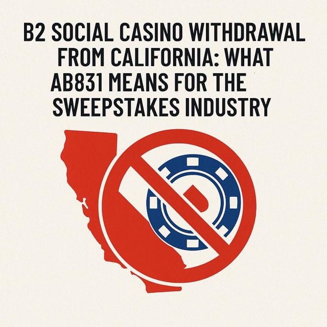 B2 social casino withdrawal from California