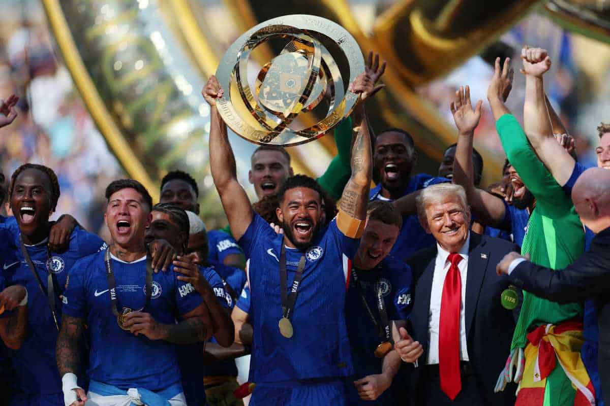 Donald Trump attends FIFA Club World Cup Final at MetLife Stadium