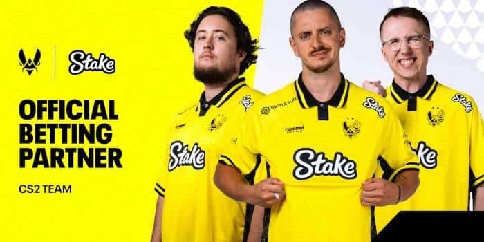 Stake Becomes Global Sponsor for Team Vitality’s CS2 Squad