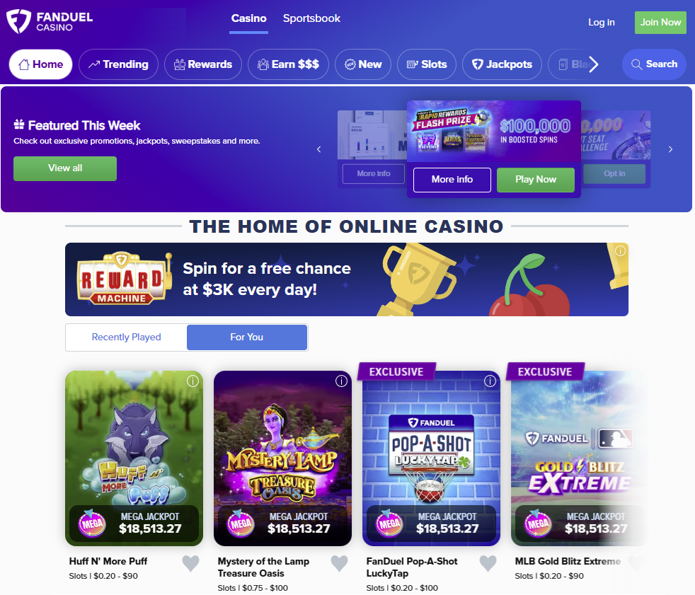 NJ Casino Sites - Fanduel Casino