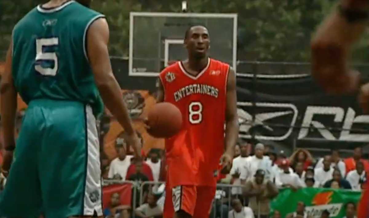 Kobe Bryant playing basketball at Rucker Park in Harlem 