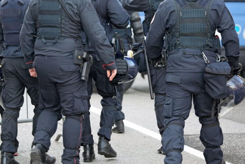 Cops on a raid