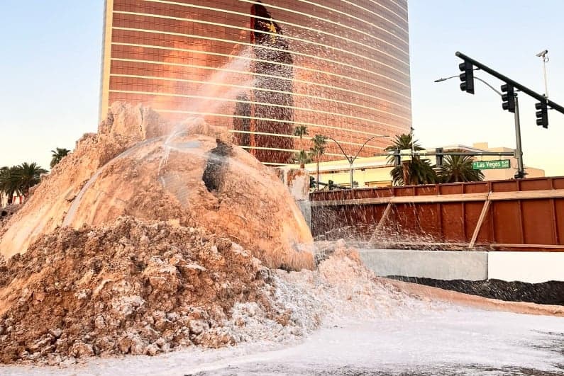 The Boring Company Tunnel Digger Emerges in Front of Wynn Las Vegas