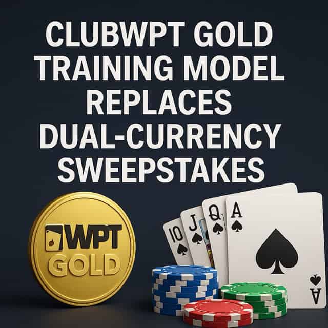ClubWPT Gold Training Model Replaces Dual-Currency Sweepstakes