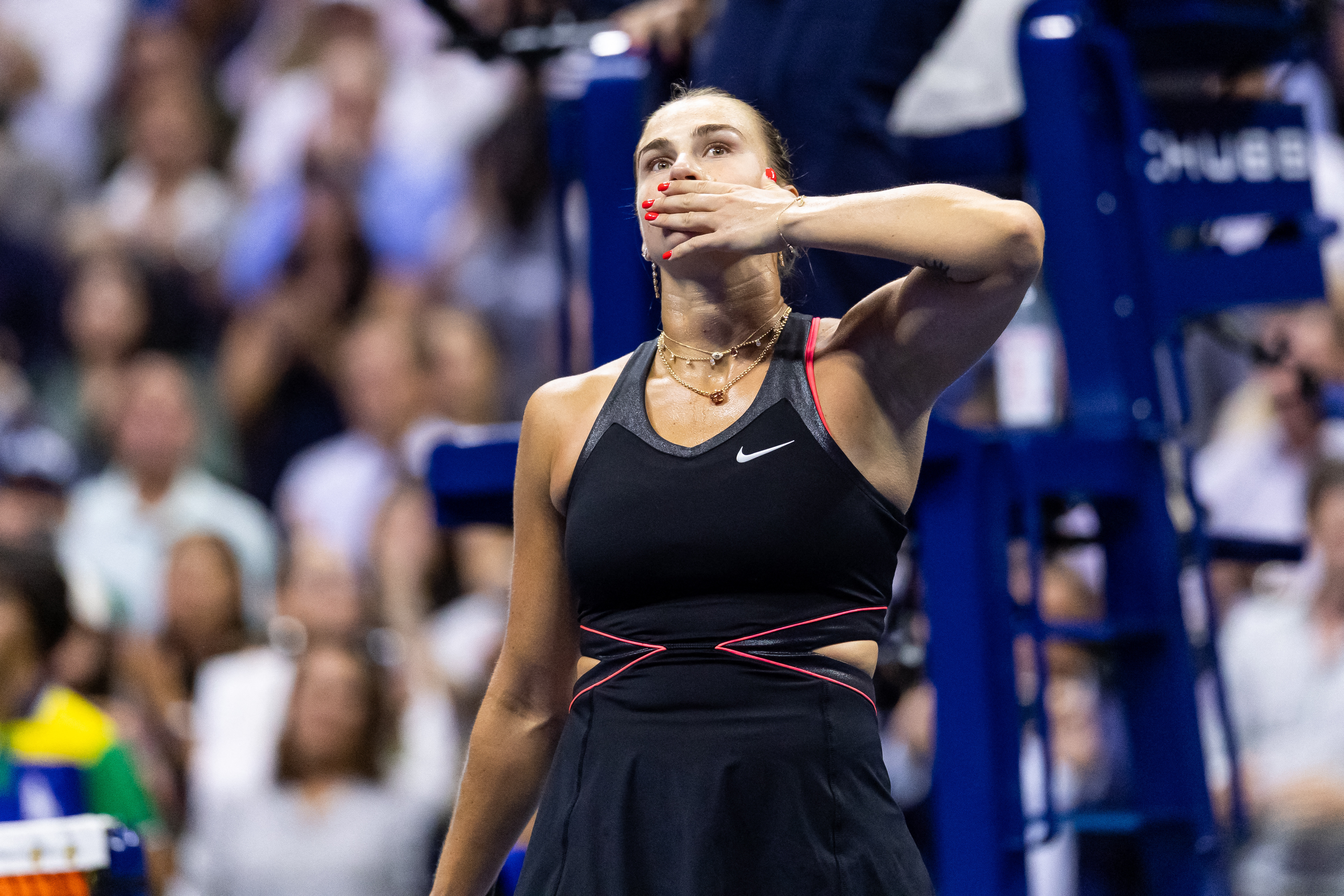 Anisimova beats Osaka, to take on Sabalenka in final US Open showdown this weekend 2 Sep 4, 2025; Flushing, NY, USA; Aryna Sabalenka of Belarus celebrates her victory over Jessica Pegula of the United States in the semifinal of the women’s singles at the US Open at Arthur Ashe Stadium in Billie Jean King National Tennis Center. Mandatory Credit: Mike Frey-Imagn Images