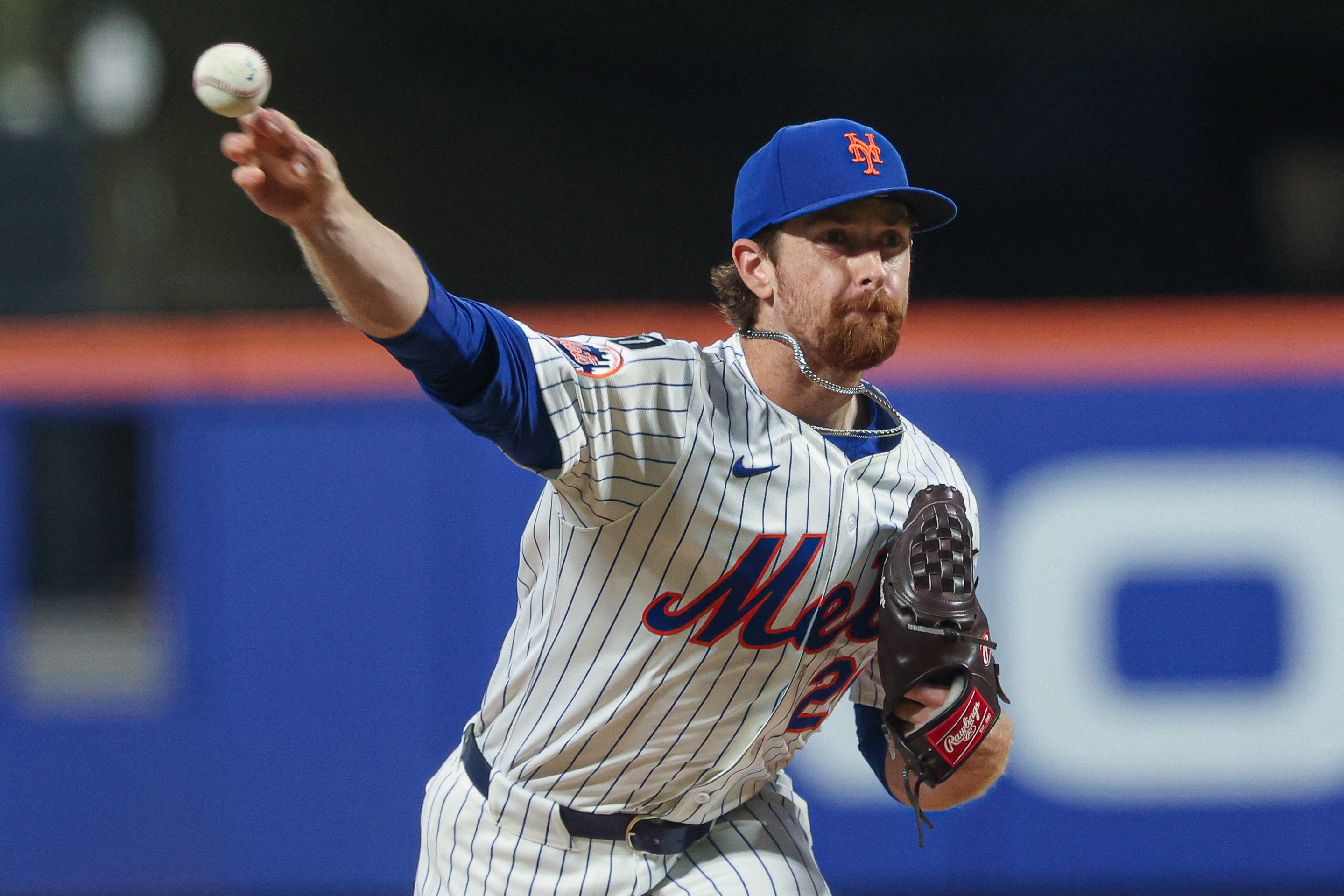 David Stearns created this Mets mess, now he has to clean it up 5 Nolan McLean Mets Phillies: Man in white uniform and blue hat throws baseball