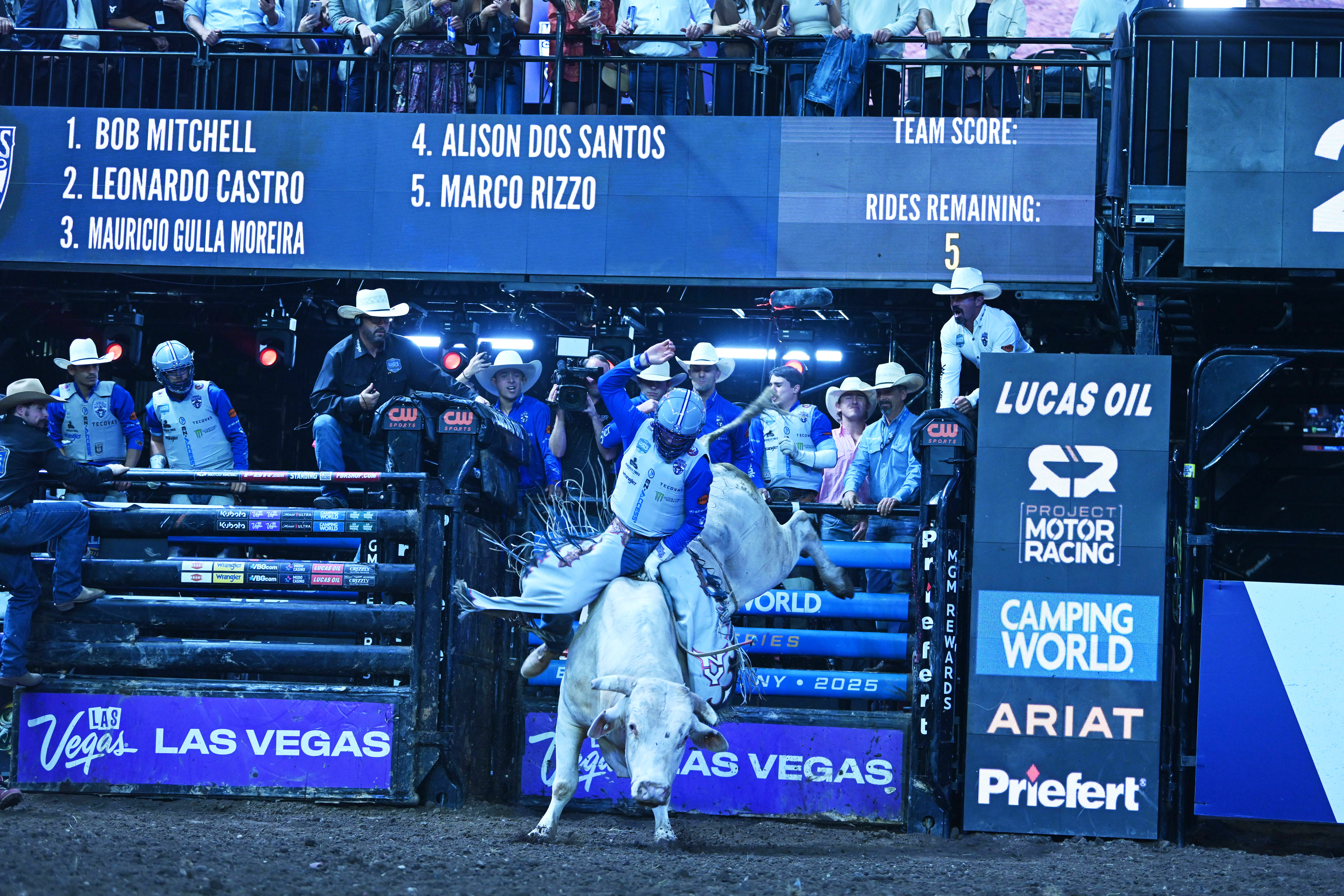 Bob Mitchell rides on night 1 of the Mavericks home stand at UBS Arena.