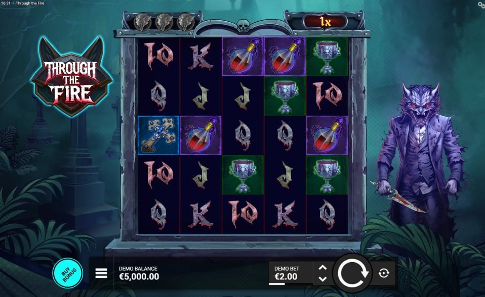 Through the Fire slot reels by NowNow Gaming - best new online slots of the week