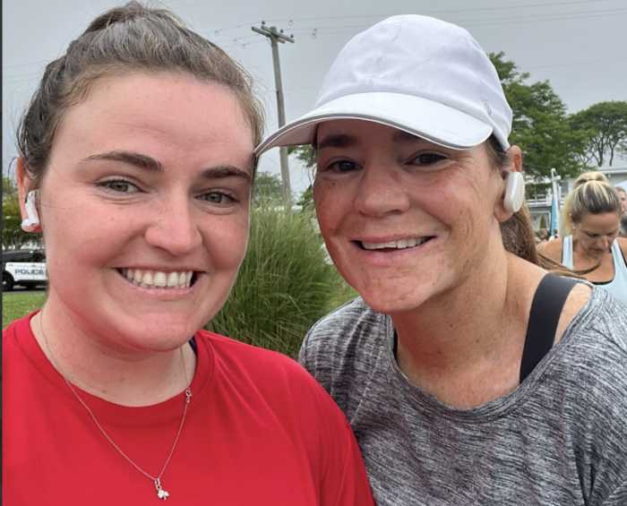 Meredith Casey's family, like her mother Pamela Casey (right) have always been her inspiration and support. They made sure to get Casey (left) the physical therapy and medical support that she needed to learn to walk and run after being born premature left her with a range of physical and developmental hurdles.