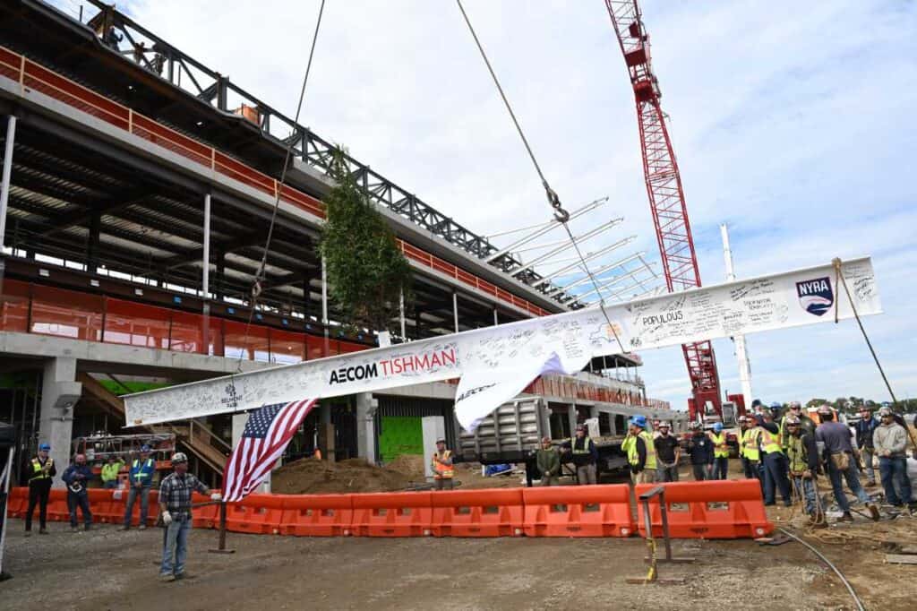 Topping out of new Belmont Park grandstand latest milestone in horse racing’s biggest rebuild | amNewYork