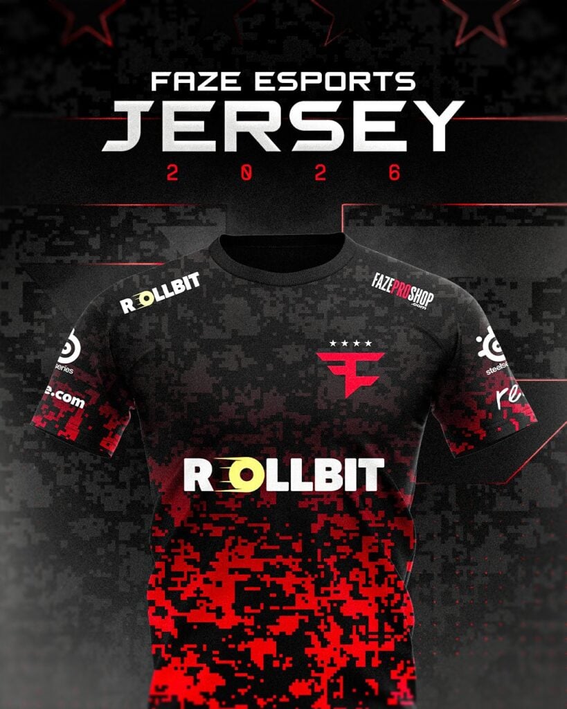 FaZe Clan Unveils 2026 Esports Jersey With Rollbit Logo