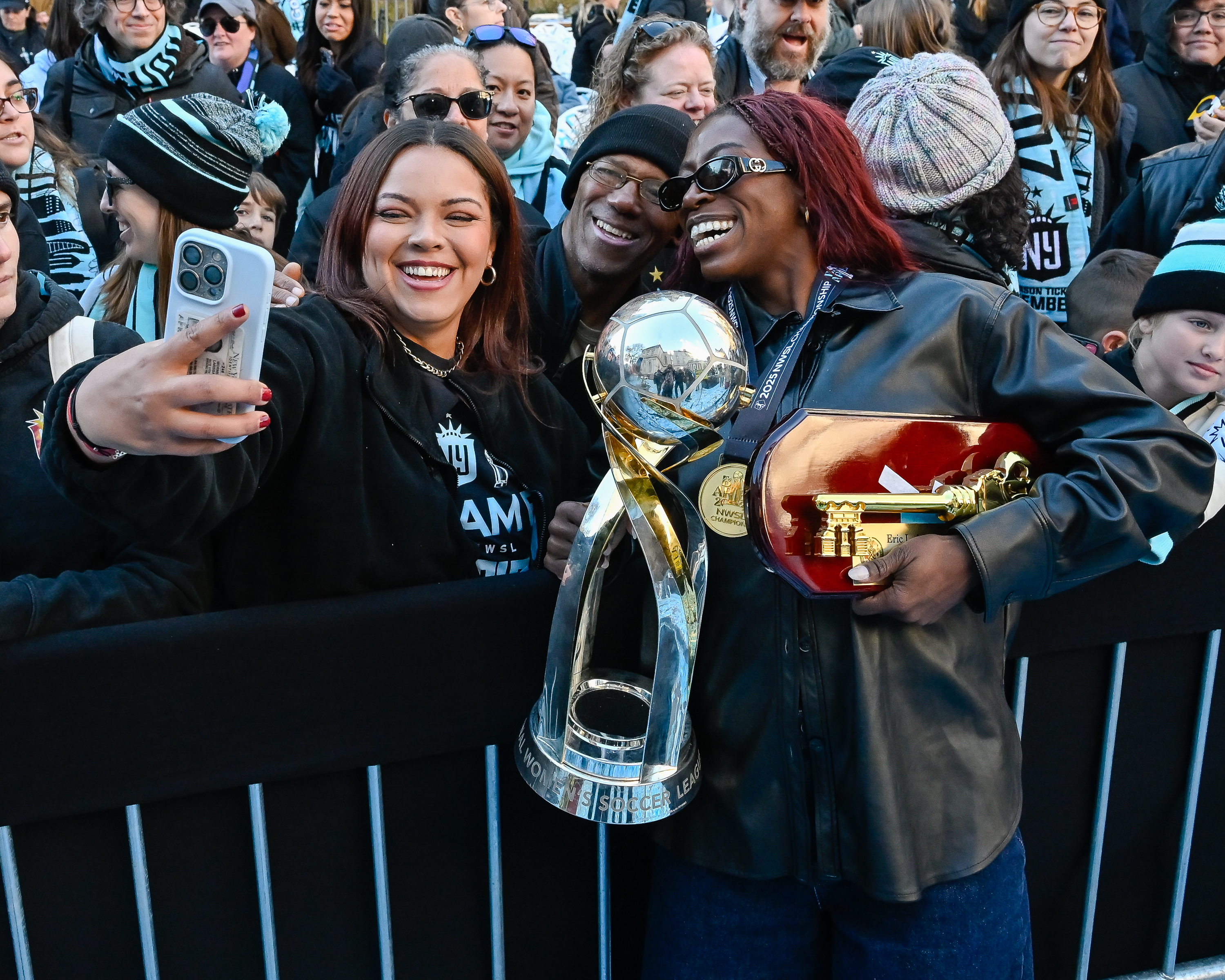 ‘No Underdogs here:’ Gotham FC receives Keys to the City after stunning NWSL championship playoffs 12 Gotham FC player Mandy Freeman poses for photos with fans after the ceremony.