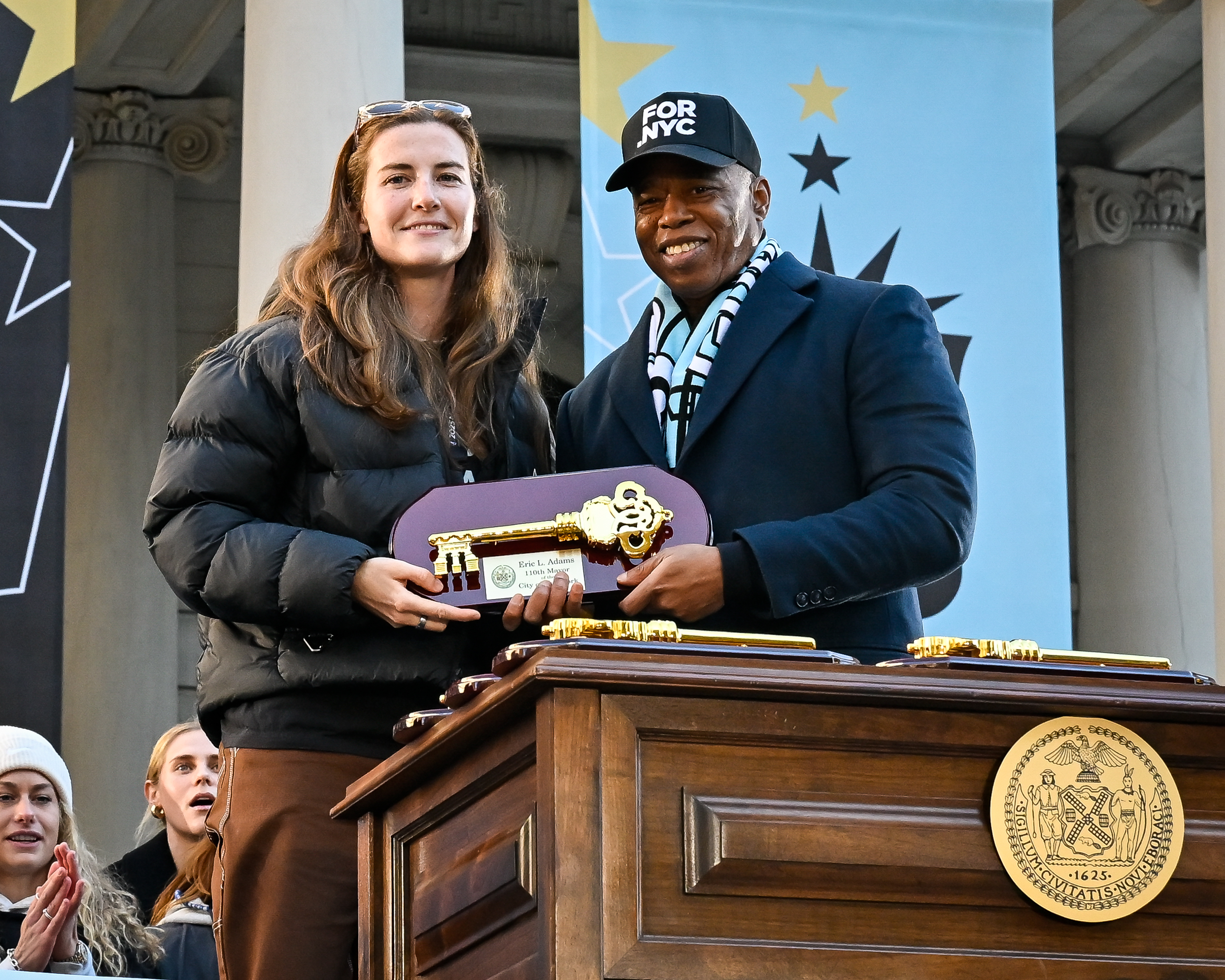 ‘No Underdogs here:’ Gotham FC receives Keys to the City after stunning NWSL championship playoffs 7 Mayor Eric Adams presents the keys to the city.