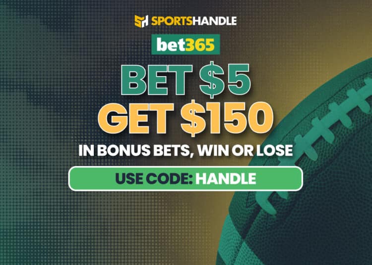 Sign up now with the bet365 bonus code HANDLE to claim $150 in bonus bets for Falcons vs. Buccaneers NFL Thursday Night Football.