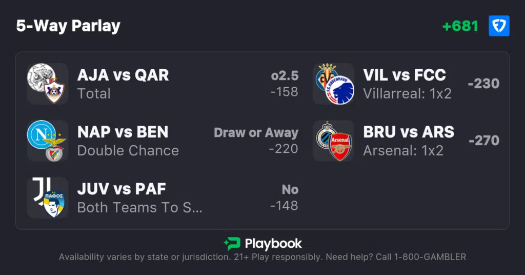 Champions League Parlays Betslip Screenshot Playbook