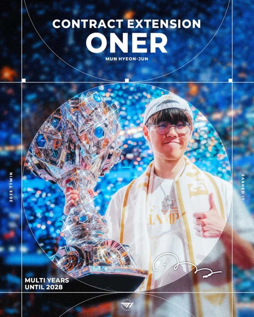 T1 Locks in Oner Through 2028 with Major Extension