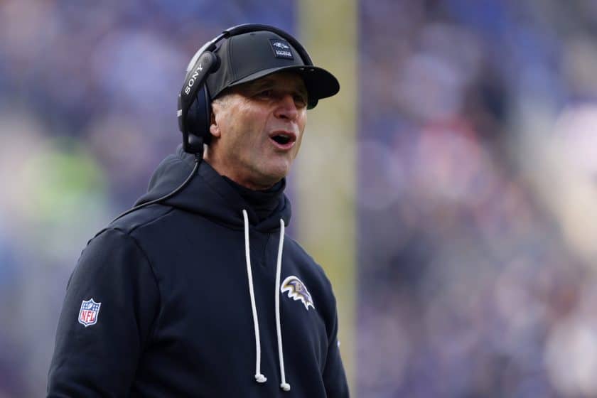 John Harbaugh with the Ravens