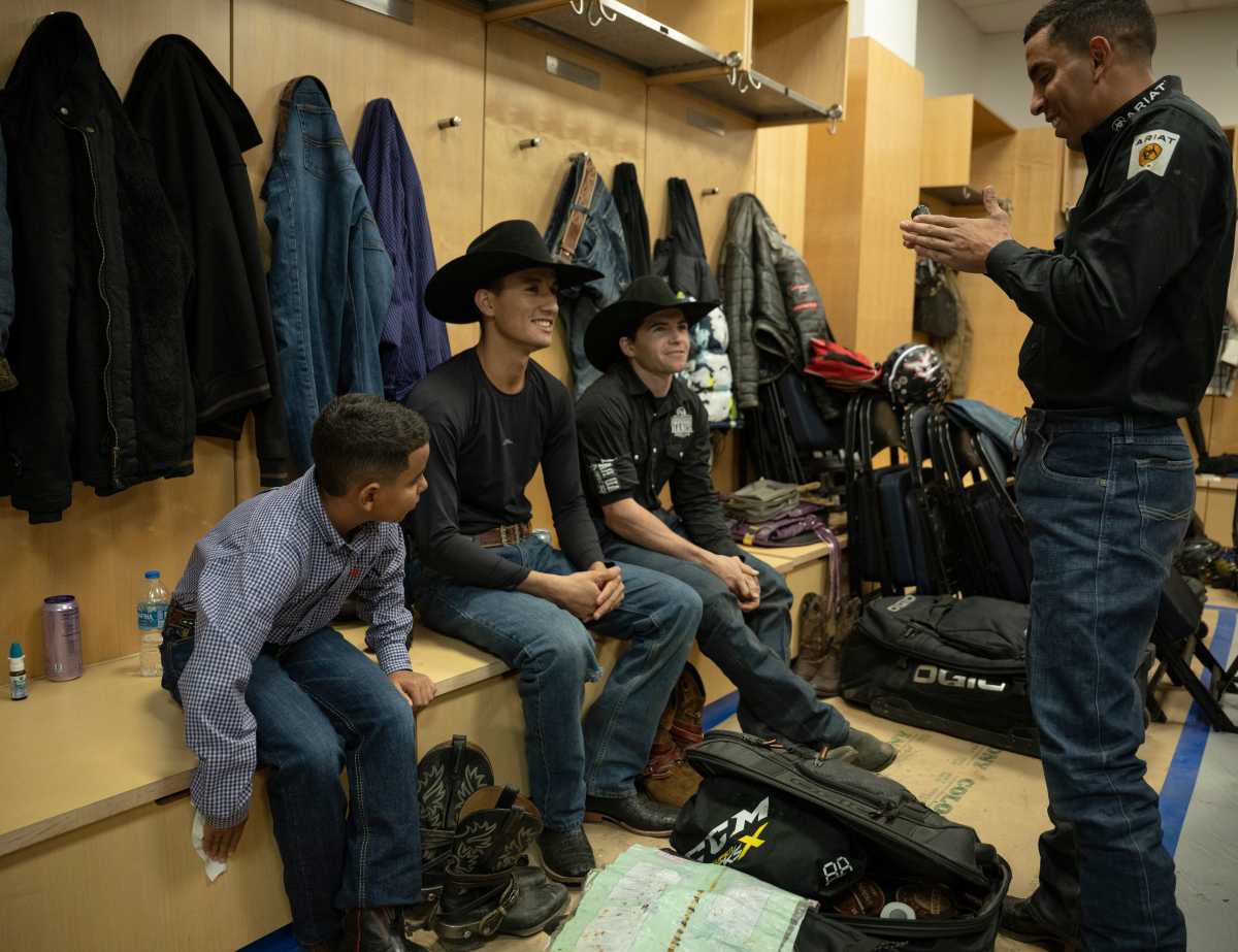 PHOTOS: Professional Bull Riding takes over MSG for three-day sold-out buck-off 10 PBR Riders prepare in the locker room ahead of performing at MSG on Saturday, January 10.