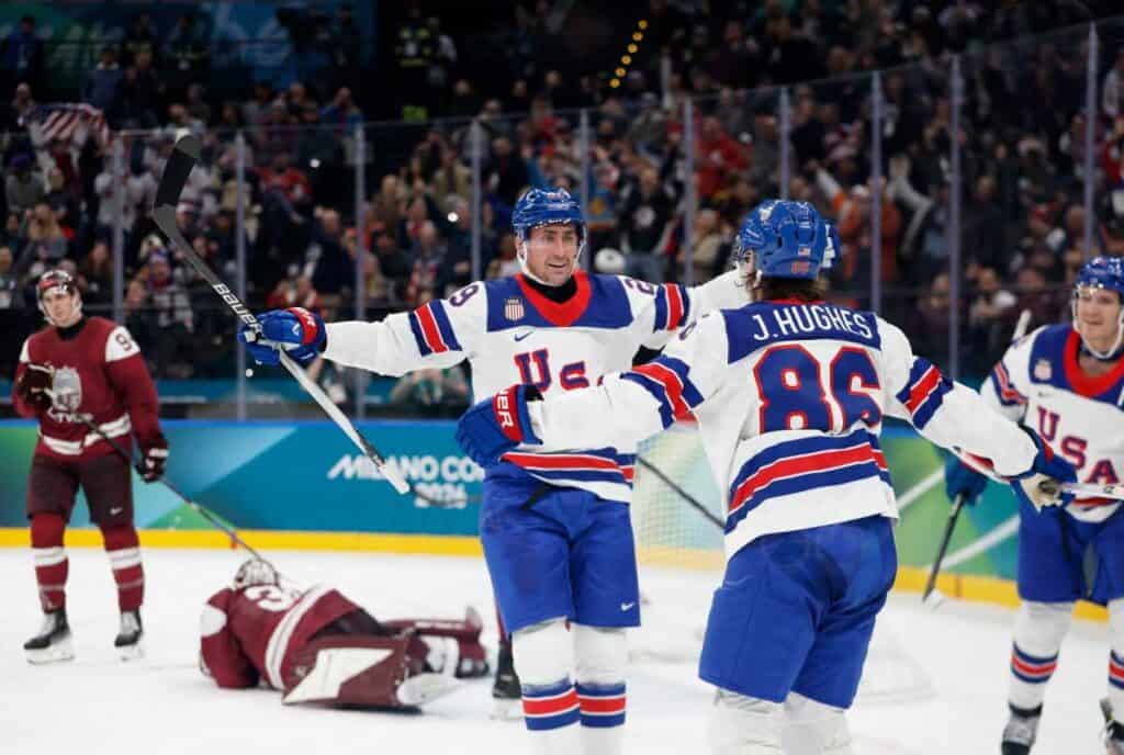 2026 Winter Olympics: Team USA hockey cruises past Latvia 5-1 in opener behind 2 Brock Nelson goals | amNewYork