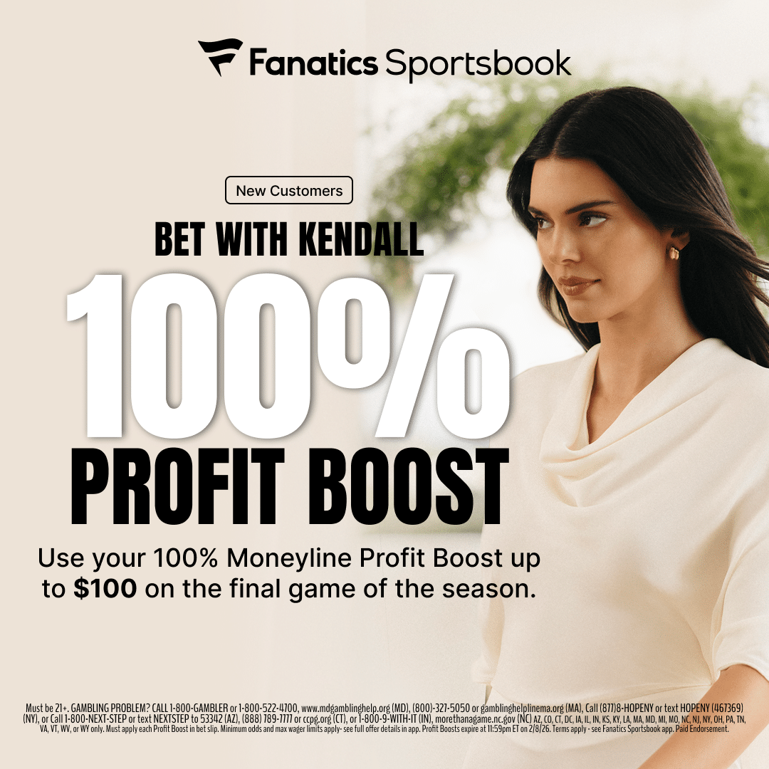 Get a 100% Profit Boost in addition to the $1,000 Bet Match with Fanatics Sportsbook promo code HANDLE.