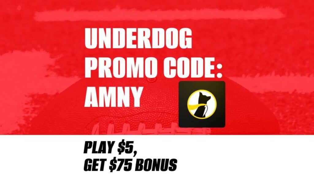 Underdog Promo Code AMNY: Claim Extedned $75 Bonus for Big Game Sunday